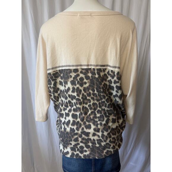 First Love by Lovelyn Leopard Print Colorblock Blouse - Picture 4 of 7